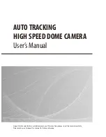 DH-Vision Auto-tracking High Speed Dome Camera User Manual preview