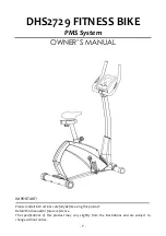 Предварительный просмотр 10 страницы DHS Fitness DHS2729 Owner'S Manual