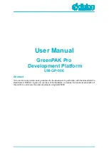 Предварительный просмотр 1 страницы Dialog Semiconductor GreenPAK Pro User Manual