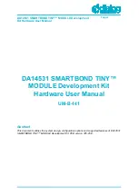 Предварительный просмотр 1 страницы Dialog Semiconductor SMARTBOND TINY DA14531 Hardware User Manual