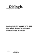 Dialogic TX 4000 Installation Manual предпросмотр