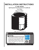 Diamond Air 13 SEER SERIES Installation Instructions Manual preview