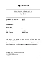 Preview for 1 page of Diamond Aircraft DA 50 C Airplane Flight Manual