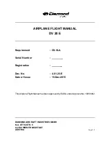 Diamond Aircraft DV 20 E Flight Manual preview