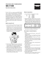 Preview for 1 page of Diamond Antenna sx-1100 Operation Instructions