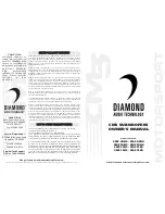 Предварительный просмотр 1 страницы Diamond Audio Technology CM3 08D2 Owner'S Manual