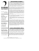 Предварительный просмотр 1 страницы Diamond Audio Technology CM341 Owner'S Manual