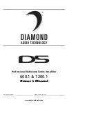 Preview for 2 page of Diamond Audio Technology D5 1200.1 Owner'S Manual