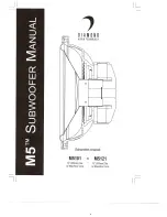 Предварительный просмотр 1 страницы Diamond Audio Technology M5101 Owner'S Manual