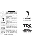 Preview for 1 page of Diamond Audio Technology TDX 10D2 Owner'S Manual