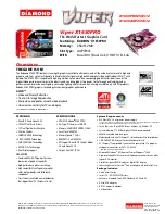 Diamond Multimedia Radeon X1650AGP256 Specification Sheet preview