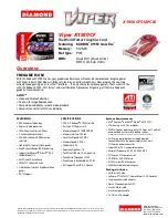 Diamond Multimedia RADEON X1950 CrossFire Specification Sheet preview