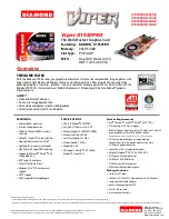 Diamond Multimedia Radeon X1950PRO256AGP Specification Sheet preview