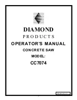 Preview for 1 page of Diamond Power Products CC7074 Operator'S Manual