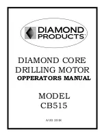 Preview for 1 page of Diamond Products CB515 Operator'S Manual