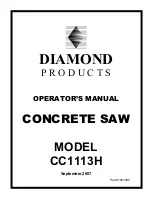 Предварительный просмотр 1 страницы Diamond Products CC1113H Operator'S Manual