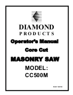 Предварительный просмотр 1 страницы Diamond Products CC500M Operator'S Manual