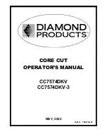 Diamond Products CC7574DKV Operator'S Manual preview