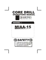 Preview for 1 page of Diamond Products MIAA-15 Operation Manual