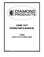 Preview for 1 page of Diamond Products TR40 Operator'S Manual