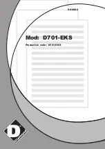 Preview for 1 page of Diamond D701-EKS Manual