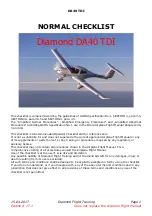 Preview for 3 page of Diamond Diamond Star DA40 TDI Checklist