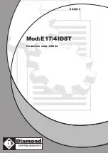 Preview for 1 page of Diamond E17/4ID8T Manual