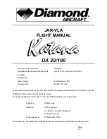 Preview for 1 page of Diamond JAR-VLA Flight Manual