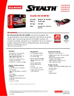 Diamond Radeon 2400PRO256A Specification Sheet preview