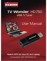 Diamond TV Wonder HD 750 User Manual preview