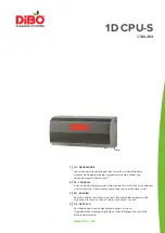 Dibo 1D CPU-S Original Instruction Manual предпросмотр