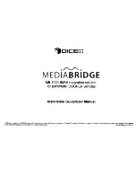 Предварительный просмотр 1 страницы DICE MediaBridge MB-1000 Installation Manual & User Manual