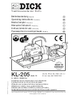 Dick KL-205 Operating Instructions Manual preview