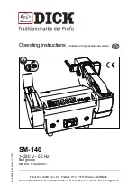 Dick SM-140 Operating Instructions Manual предпросмотр