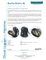 Preview for 1 page of Dicota Hypertec Mission XL Specifications