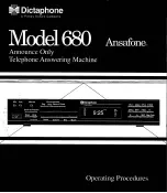 Предварительный просмотр 1 страницы Dictaphone Ansafone 680 Operating Procedures Manual