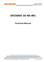 Dictator DICTAMAT 50 WS-MFL Technical Manual preview