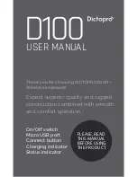 Preview for 1 page of Dictopro D100 User Manual