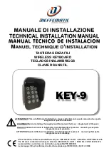 Preview for 1 page of Dieffematic KEY-9 Technical Installation Manual