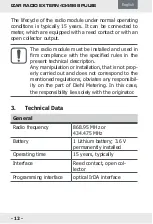 Предварительный просмотр 12 страницы Diehl IZAR RADIO EXTERN 434/868 PULSE Installation Manual