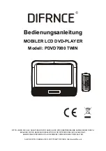 Preview for 9 page of Difrnce PDVD7080 TWIN Operating Manual