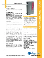 Preview for 1 page of Digicom VoiceGATE SIP Networking-VOIP Specifications