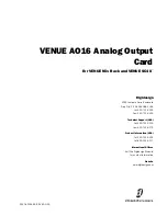 Preview for 1 page of DigiDesign VENUE AO16 Manual