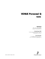 Preview for 1 page of DigiDesign VENUE Personal Q Manual