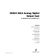 Preview for 1 page of DigiDesign VENUE XO16 Manual