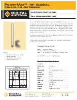 Предварительный просмотр 1 страницы Digital Antenna PowerMaxTM 18" Specification Sheet