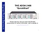 Предварительный просмотр 1 страницы Digital audio THE ADDA 2408 Quick Start Manual