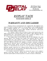 DIGITAL DELAY REPLAY TACH Instructions Manual preview