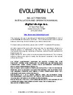 Предварительный просмотр 1 страницы Digital Design evolution lx Installation And Operation Manual