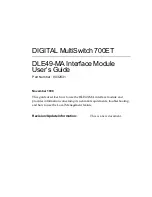 Предварительный просмотр 3 страницы Digital Equipment DLE49-MA User Manual